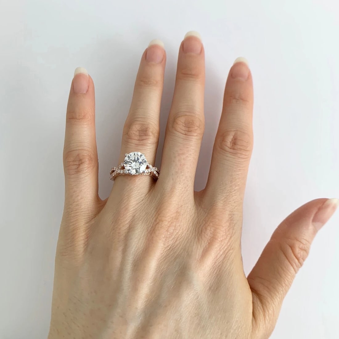 Crisscross Milgrain Diamond Engagement Ring Setting Mounting 14K Pink Rose Gold - 6