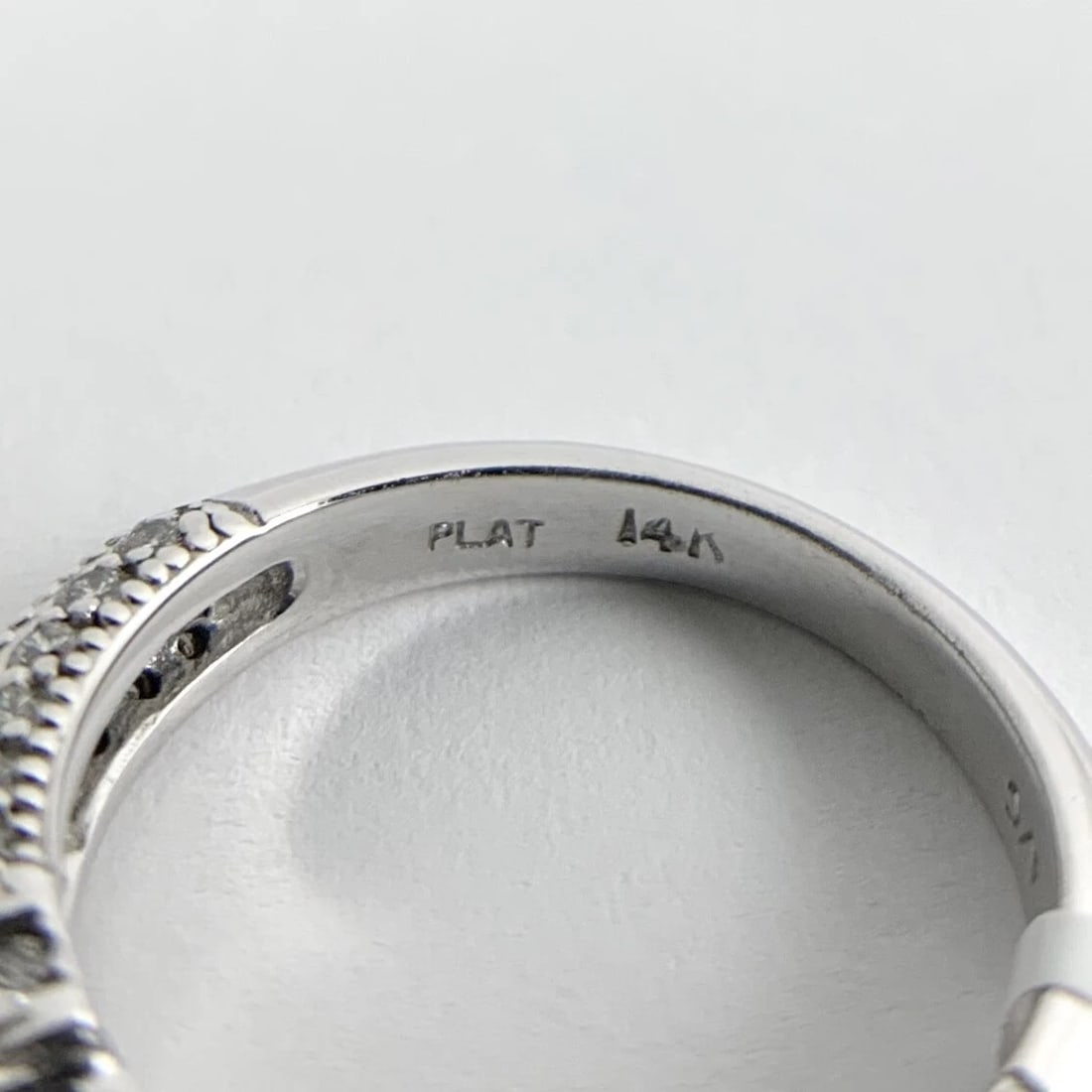 Oval Milgrain Pave Diamond Engagement Ring Setting Mounting 14K White Gold - 12