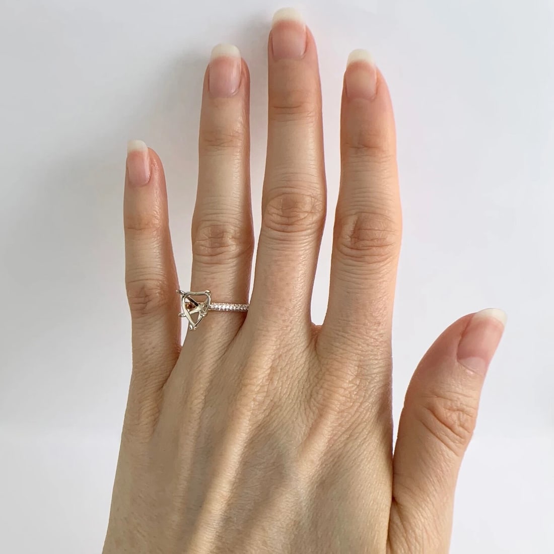 Heart Pave Diamond Engagement Ring Setting Mounting 14K Pink Rose Gold .45 CTW - 4