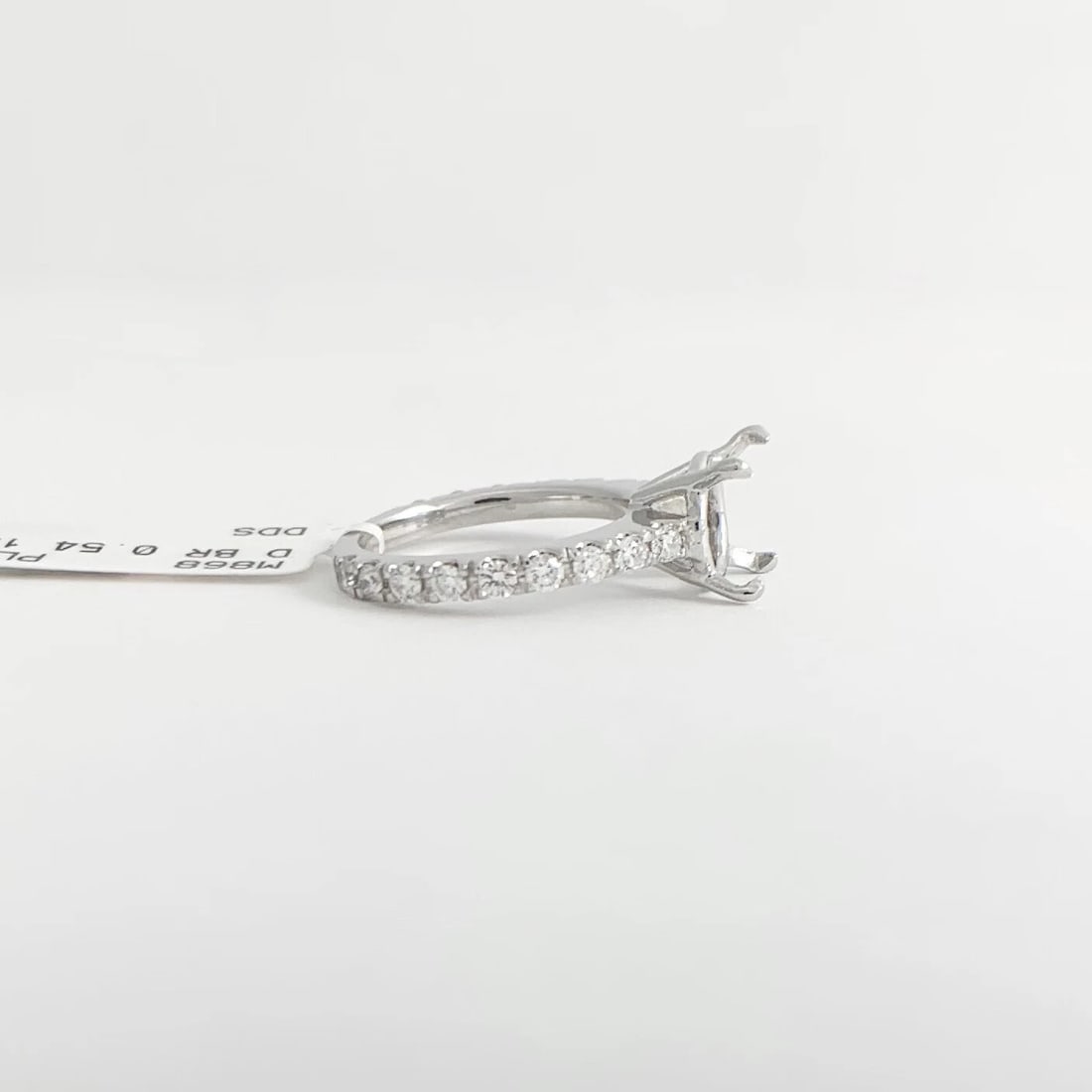 4-Prong Diamond Band Engagement Ring Setting Mounting Platinum .54 CTW - 10