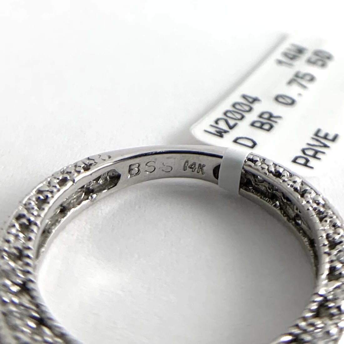 Pave Diamond Milgrain Filigree Dome Wedding Band Ring 14K White Gold, .75 CTW - 11