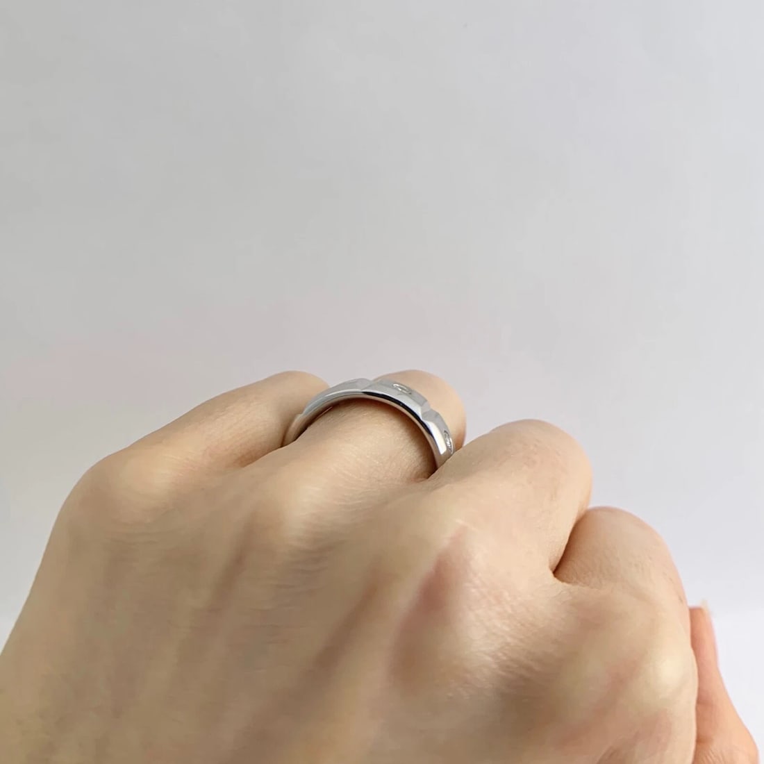 Men's Burnished Diamond Wide Wedding Band Ring 14K White Gold, .60 CTW, 12.47 Gr - 6