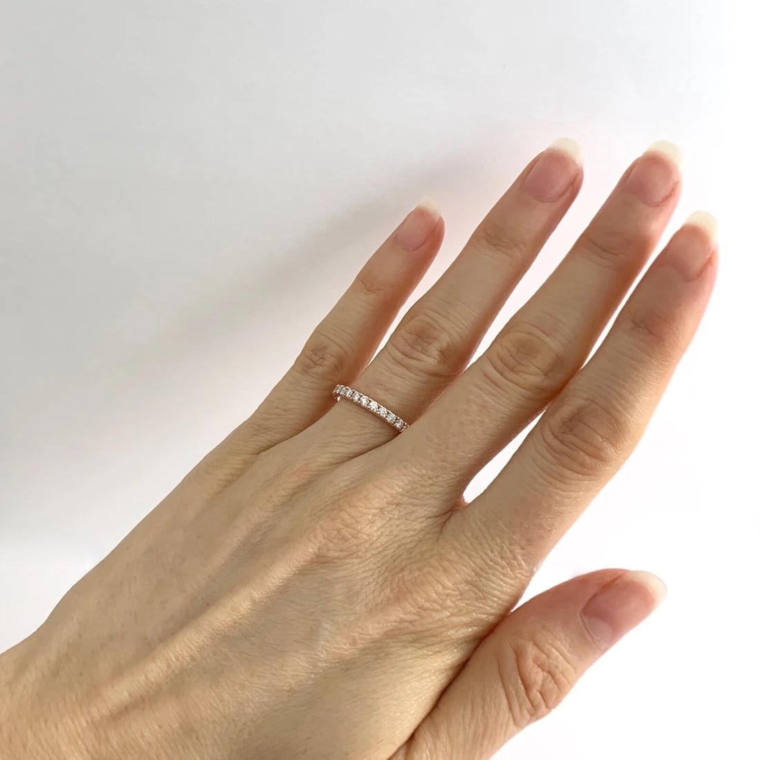 Thin Round Diamond Eternity Wedding Band Ring 14K Pink Rose Gold .65 CTW, Size 6 - 5