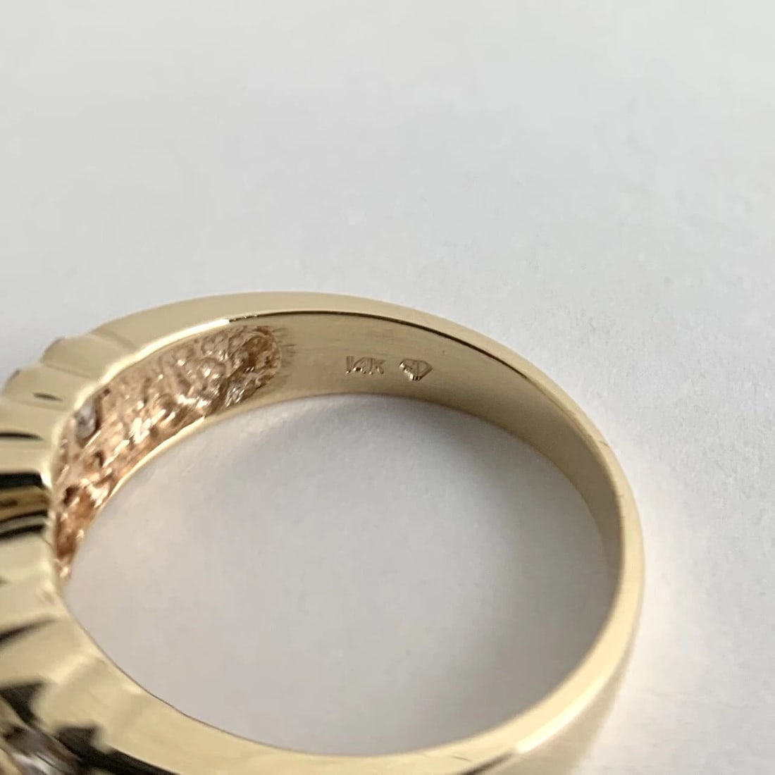 3-Row Princess Round Diamond Engagement Ring Mounting 14K Yellow Gold - 12