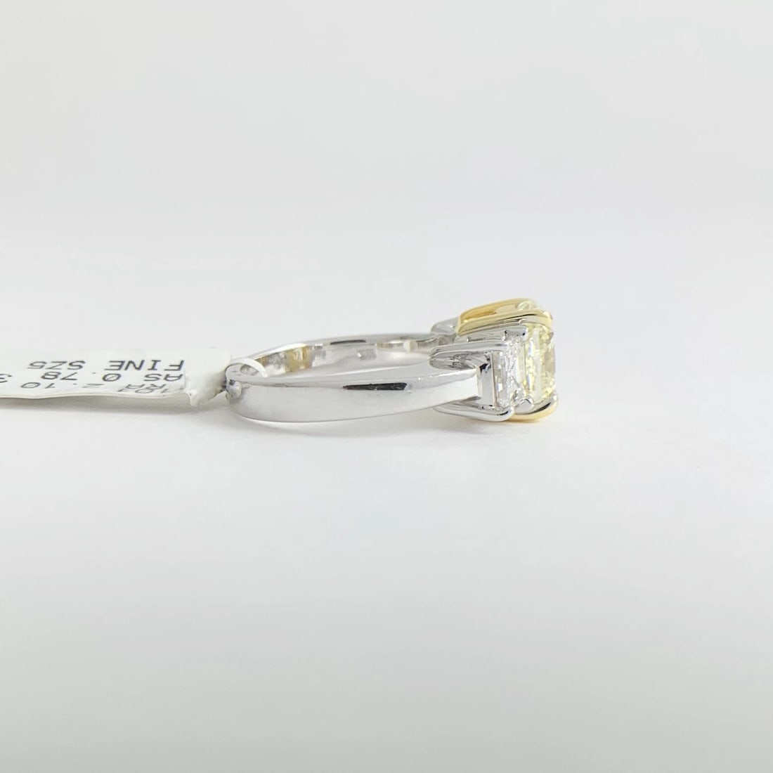 3-Stone Radiant Asscher Light Yellow Diamond Engagement Ring Platinum 2.88 CTW - 10