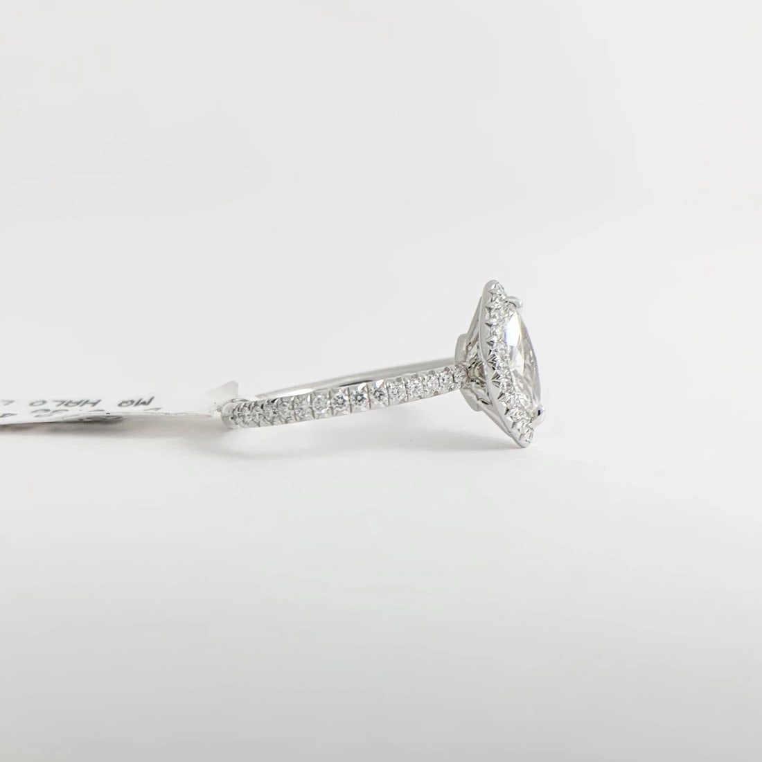 GIA Marquise Halo Diamond Engagement Ring 14K White Gold .77 CTW - 10