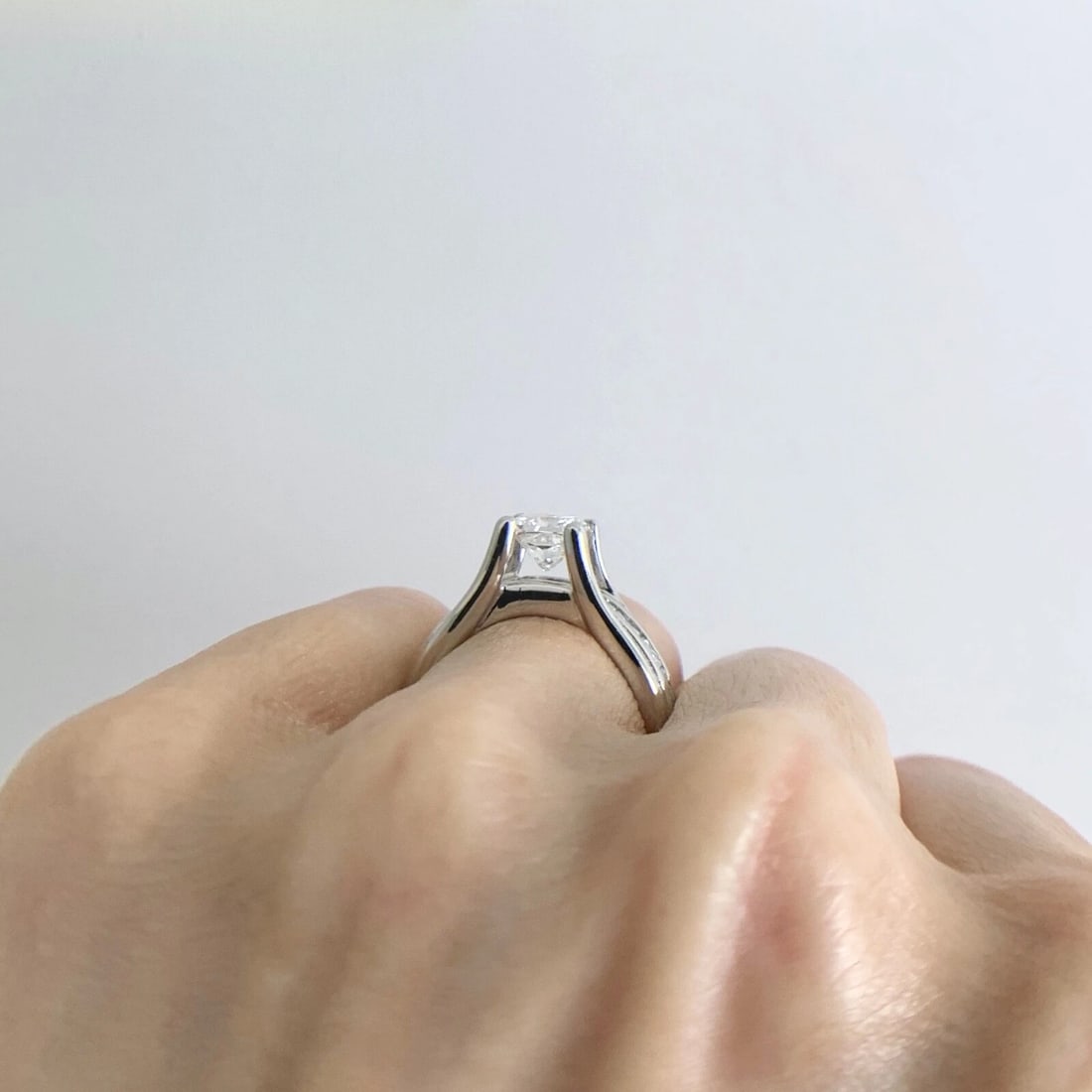 GIA Princess Cathedral Diamond Engagement Ring Wide Band 14K White Gold 2.22 CTW - 6