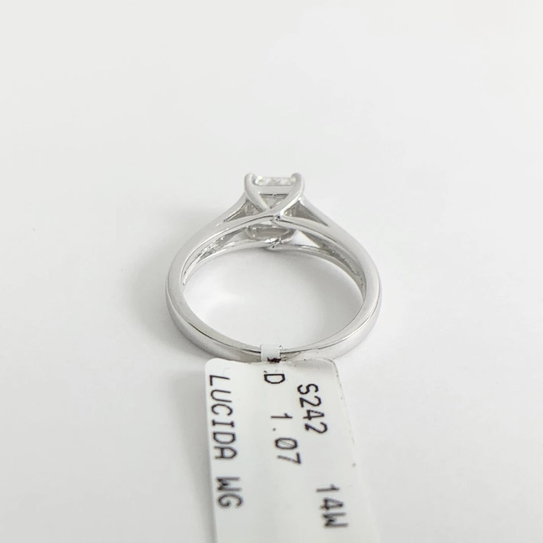 GIA Lucida Princess Solitaire Diamond Engagement Ring 14K White Gold 1.07 CT - 10