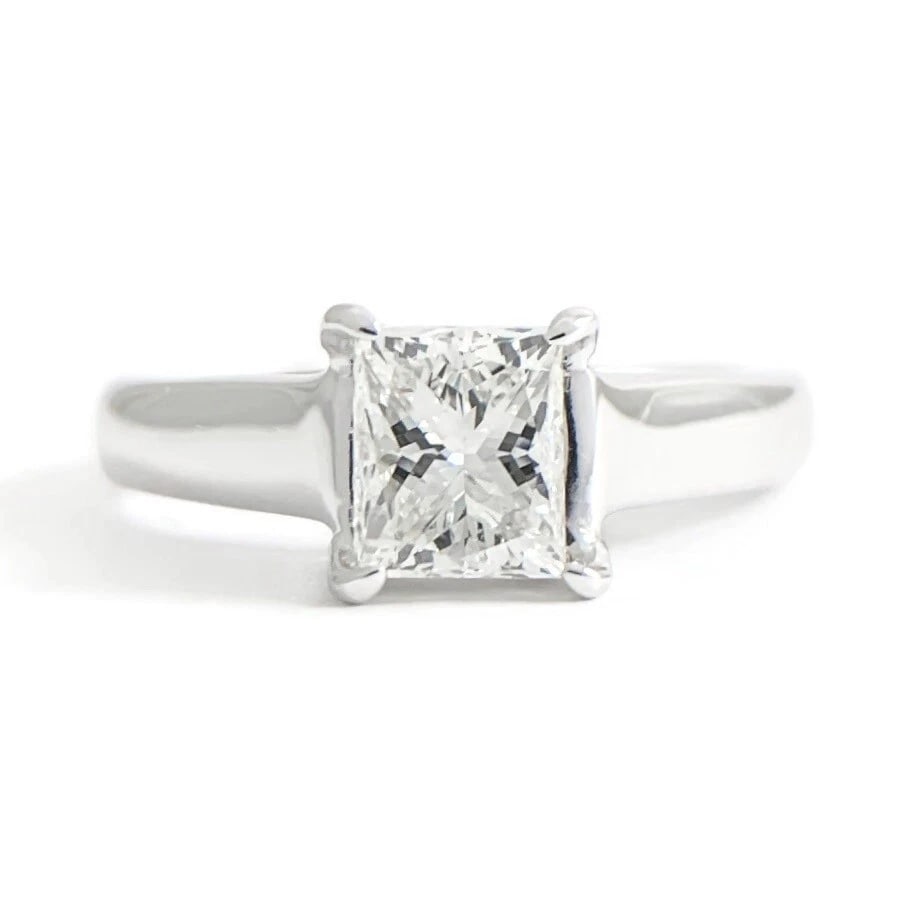 GIA Lucida Princess Solitaire Diamond Engagement Ring 14K White Gold 1.07 CT (1 of 11)