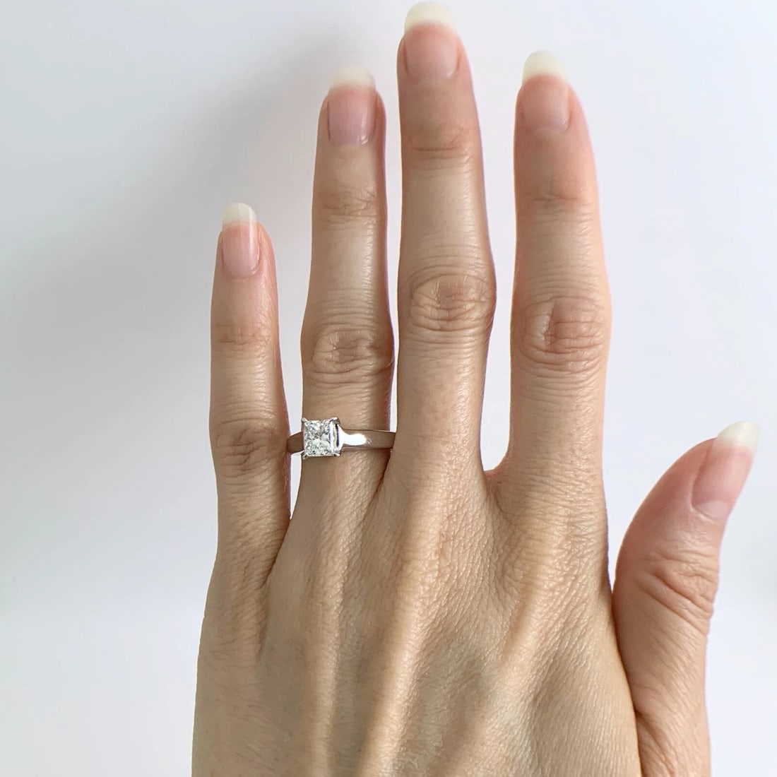 GIA Lucida Princess Solitaire Diamond Engagement Ring 14K White Gold 1.07 CT - 4