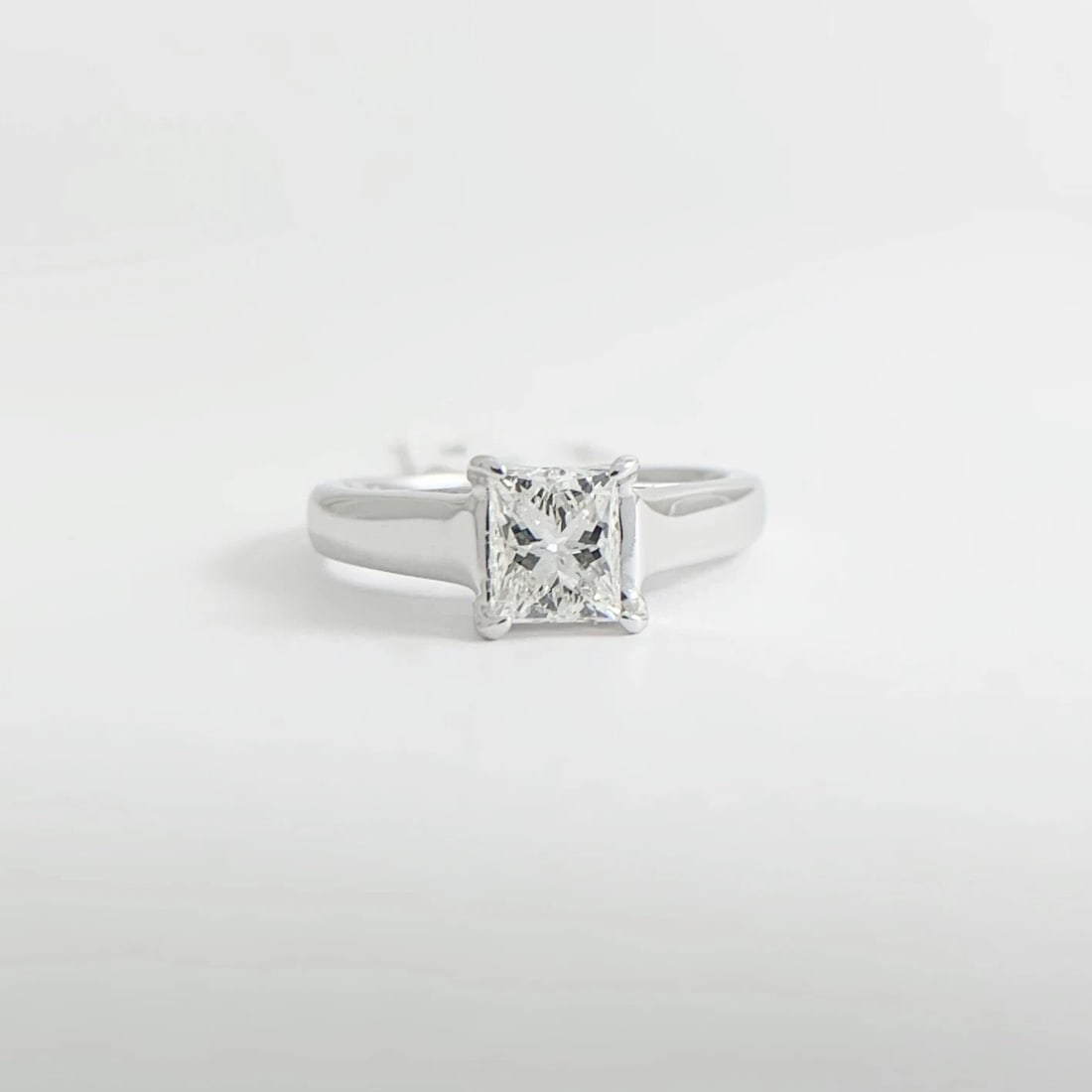 GIA Lucida Princess Solitaire Diamond Engagement Ring 14K White Gold 1.07 CT - 7