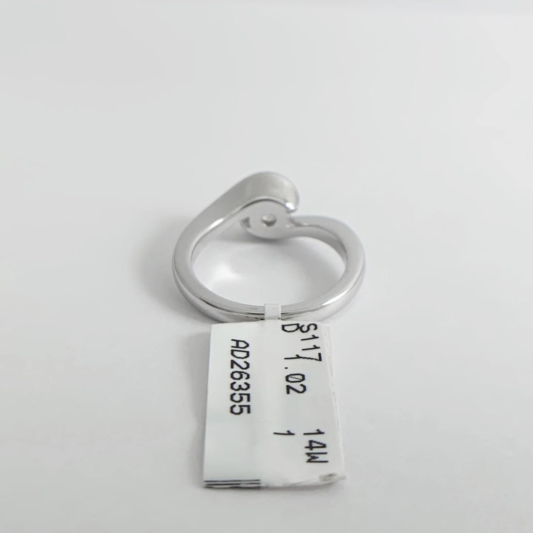 Twist Wrap Bezel Round Solitaire Diamond Engagement Ring 14K White Gold 1.02 CT - 9