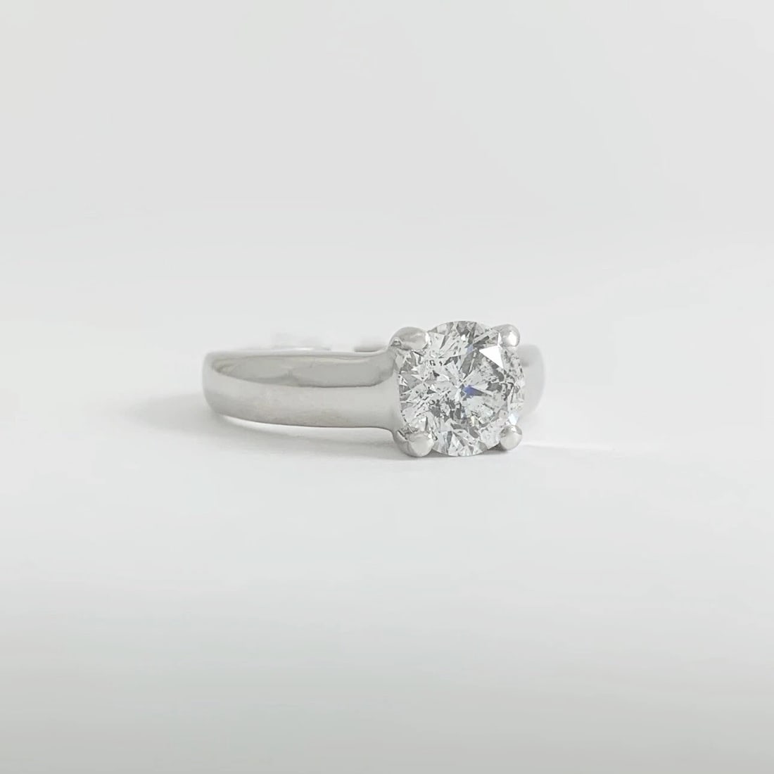 Round Lucida Solitaire Diamond Engagement Ring Platinum 1.51 CT - 8