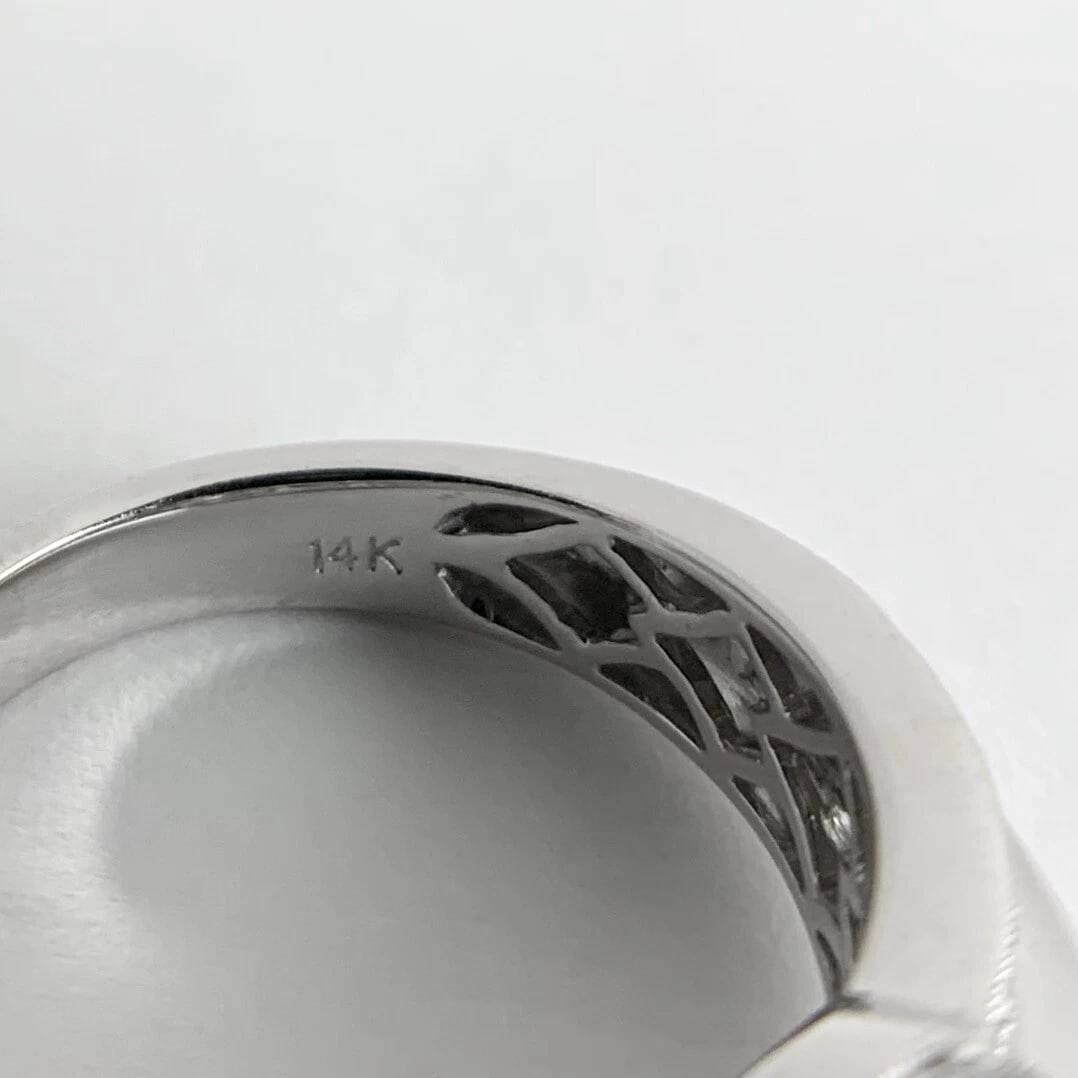 Round 3-Row Wide Halo Diamond Engagement Ring 14K White Gold 1.57 CTW - 11