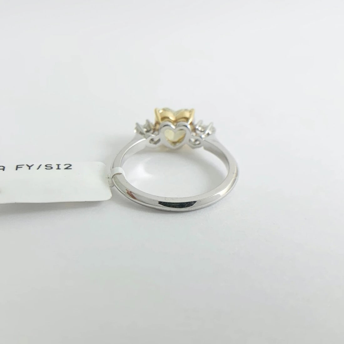 GIA 3-Stone Yellow Heart Diamond Engagement Ring 18K White Gold 1.91 CTW - 9