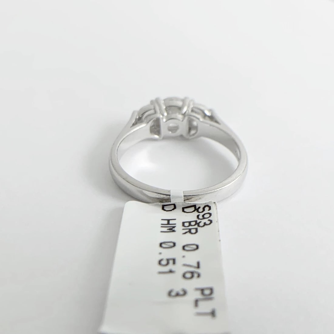 3-Stone Round Half Moon Diamond Engagement Ring Platinum 1.27 CTW - 9