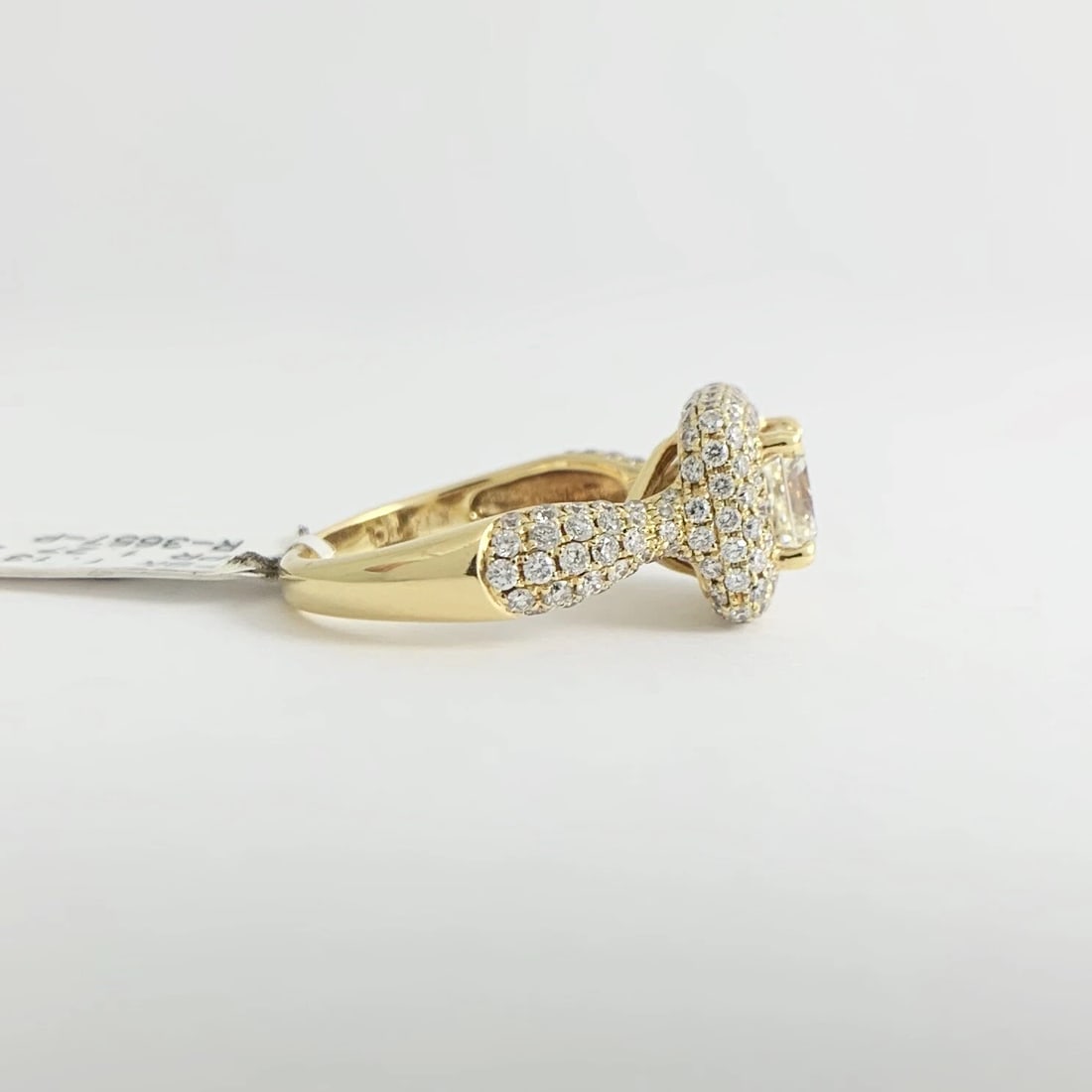 Princess Diamond Pave Halo Engagement Ring 18K Yellow Gold 2.41 CTW - 8