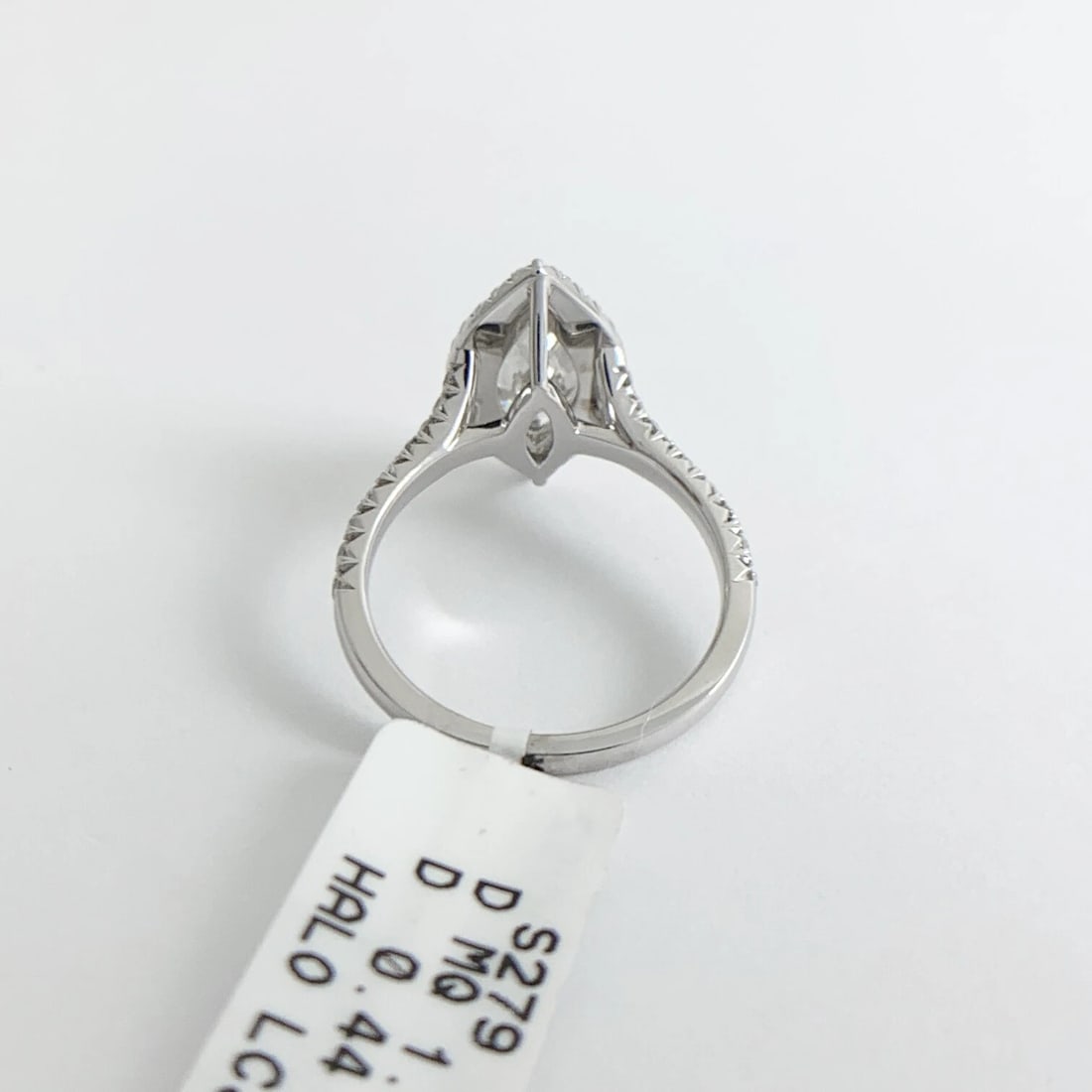 Marquise Halo Diamond Engagement Ring EGL Certified 14K White Gold, 1.95 CTW - 10