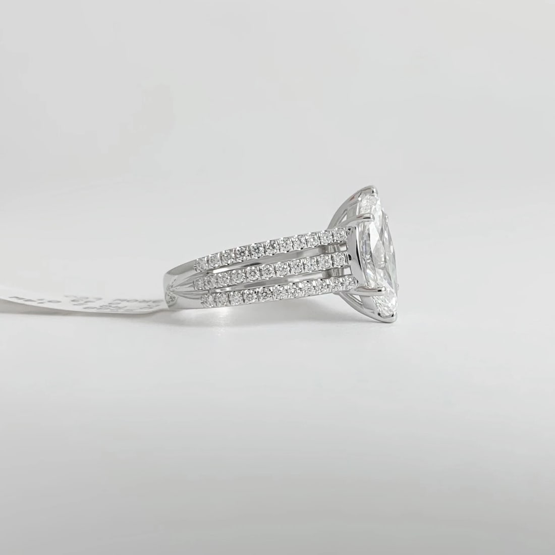 GIA Marquise Diamond Three Row Engagement Ring 14K White Gold, 2.44 CTW - 9