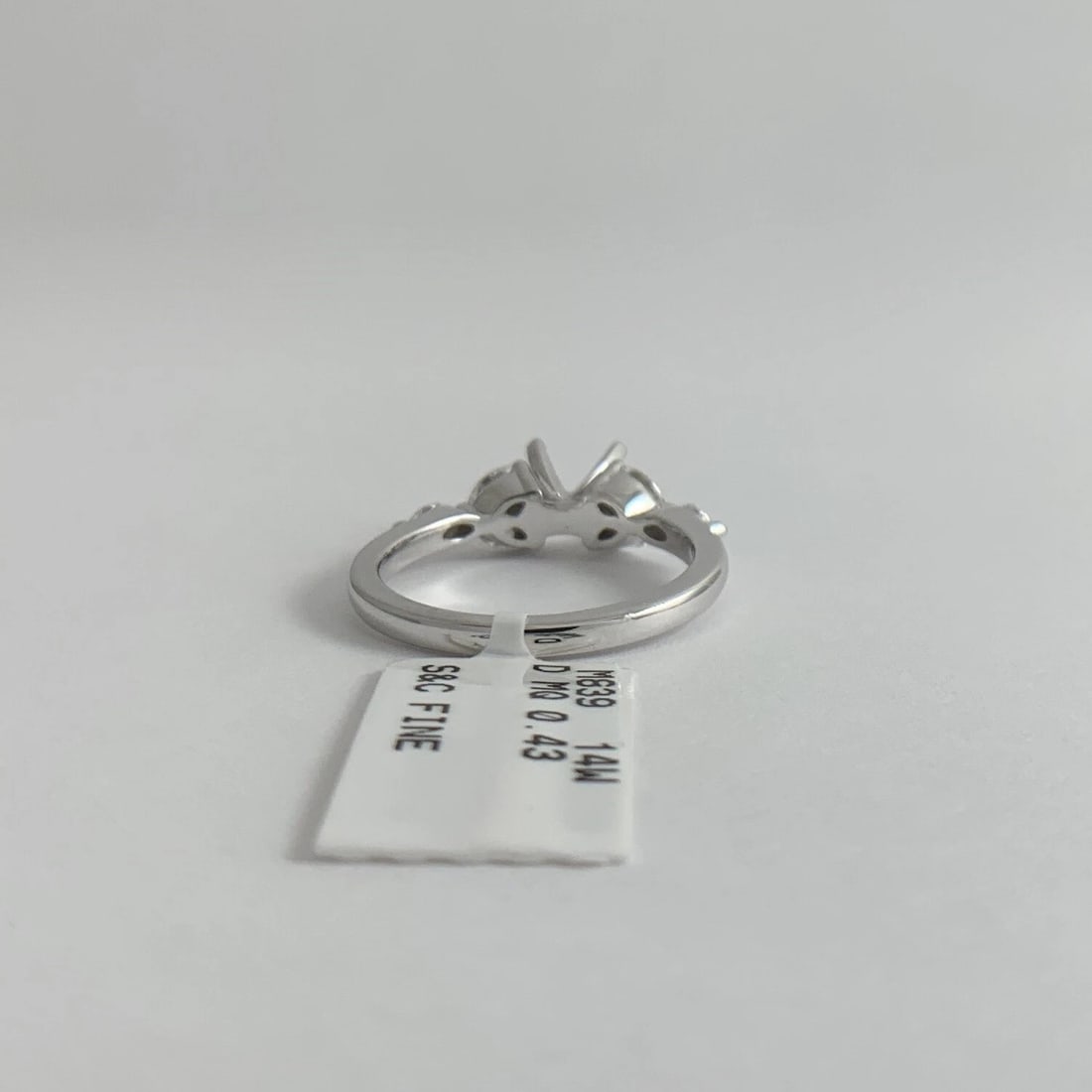 Marquise Petal Diamond Engagement Ring Setting Mounting 14K White Gold, 3.22 Gr - 11