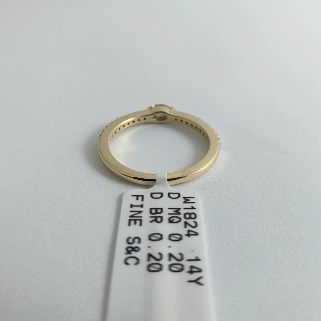 Marquise Diamond Statement Wedding Band Ring 14K Yellow Gold, .40 CTW, 2.31 Gram - 12