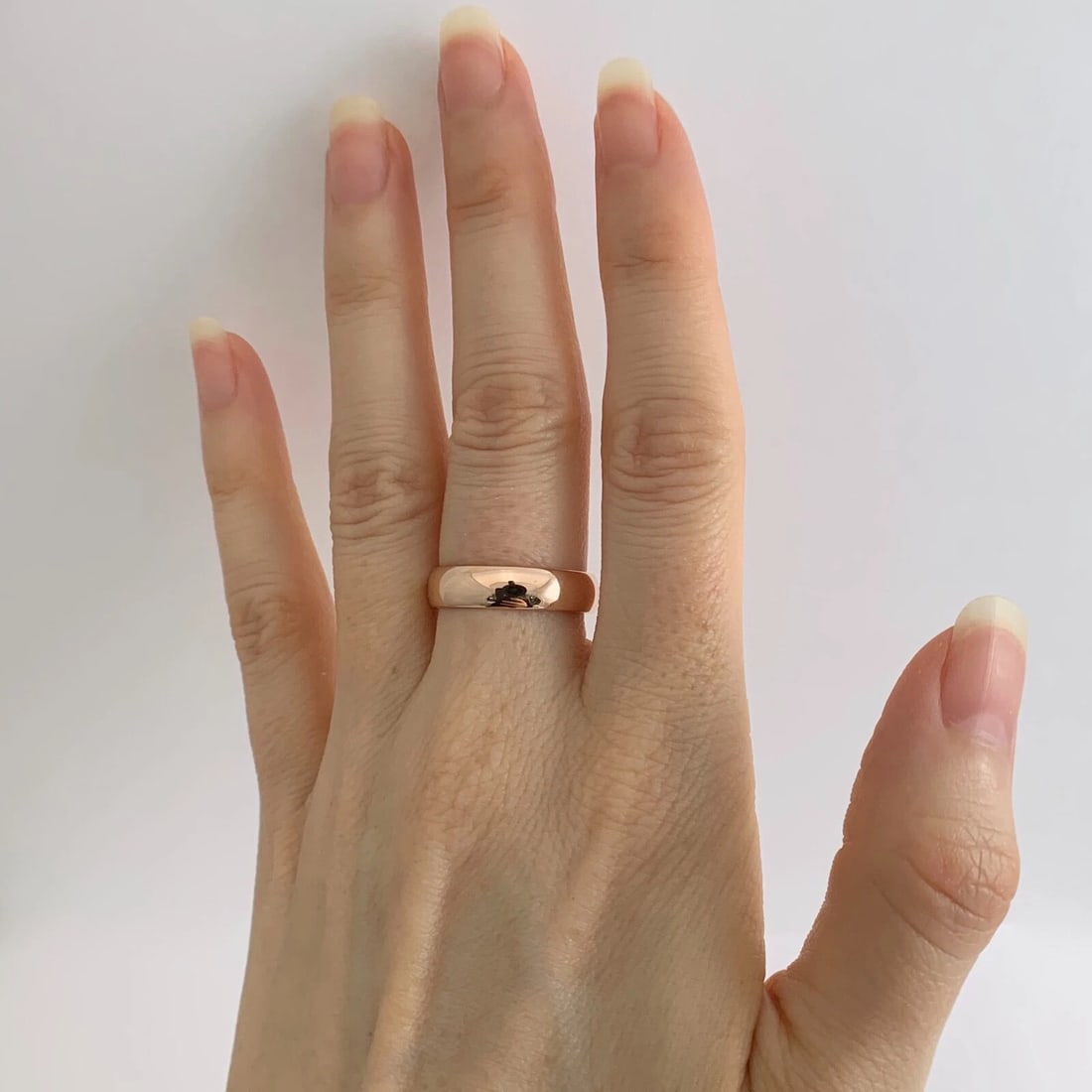 Men's Plain Wedding Band Ring 14K Pink Rose Gold Size 8, 5 mm, 4.83 Grams - 4