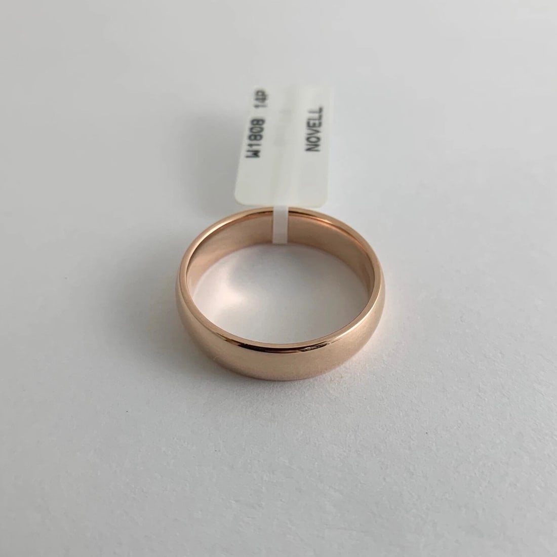 Men's Plain Wedding Band Ring 14K Pink Rose Gold Size 8, 5 mm, 4.83 Grams - 8