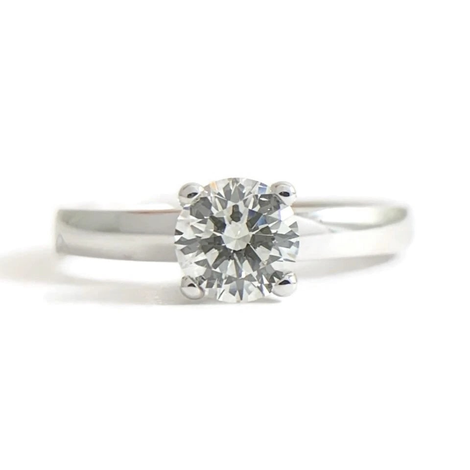 Round Solitaire Diamond Engagement Ring 18K White Gold, .71 CT, 4.15 Grams (1 of 12)