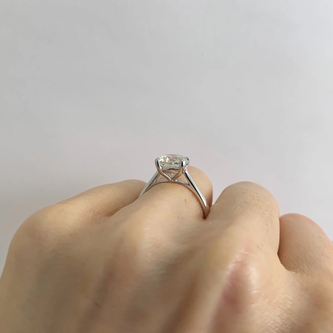 Round Solitaire Diamond Engagement Ring 14K White Gold, 2.01 CT, 3.06 Grams - 8