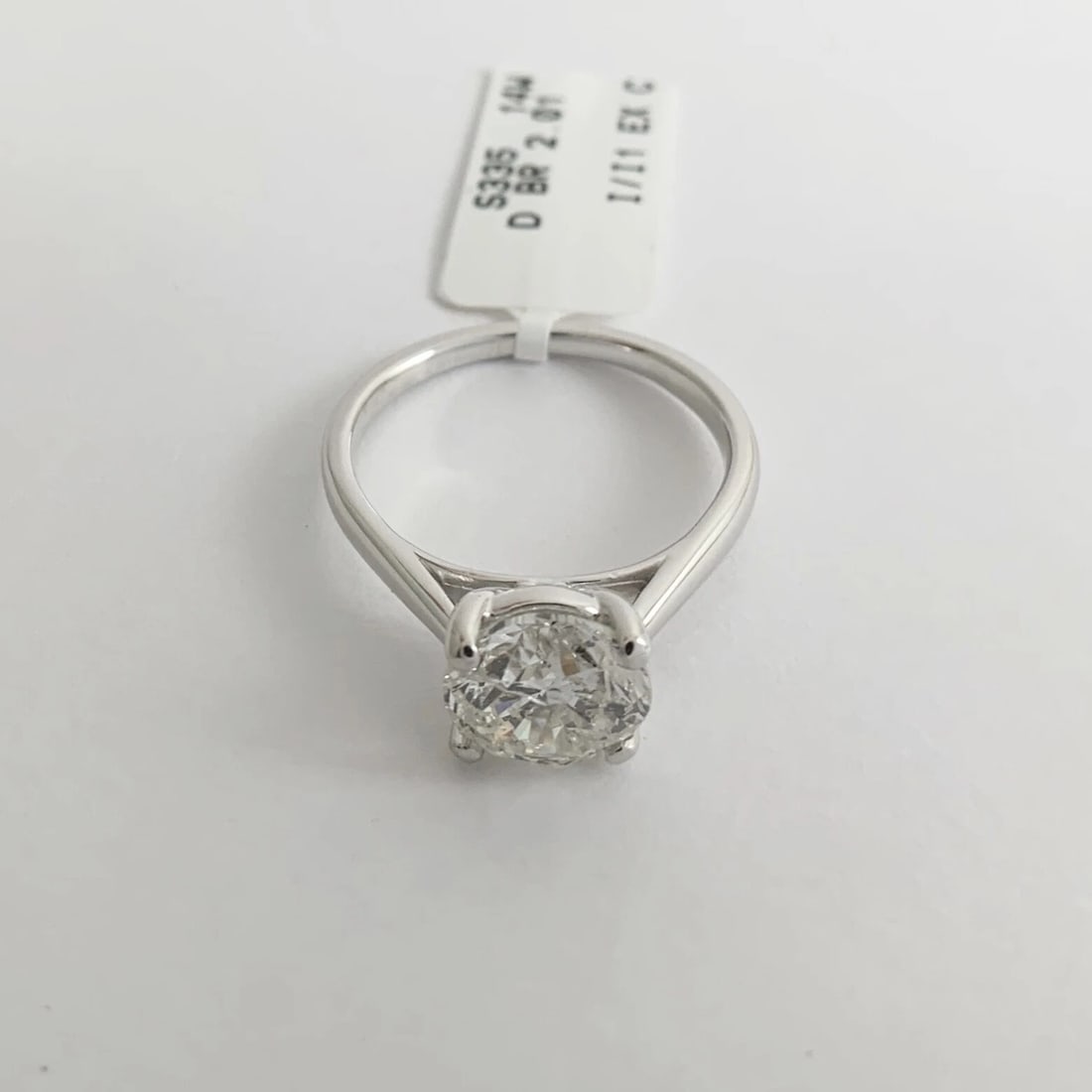 Round Solitaire Diamond Engagement Ring 14K White Gold, 2.01 CT, 3.06 Grams - 9