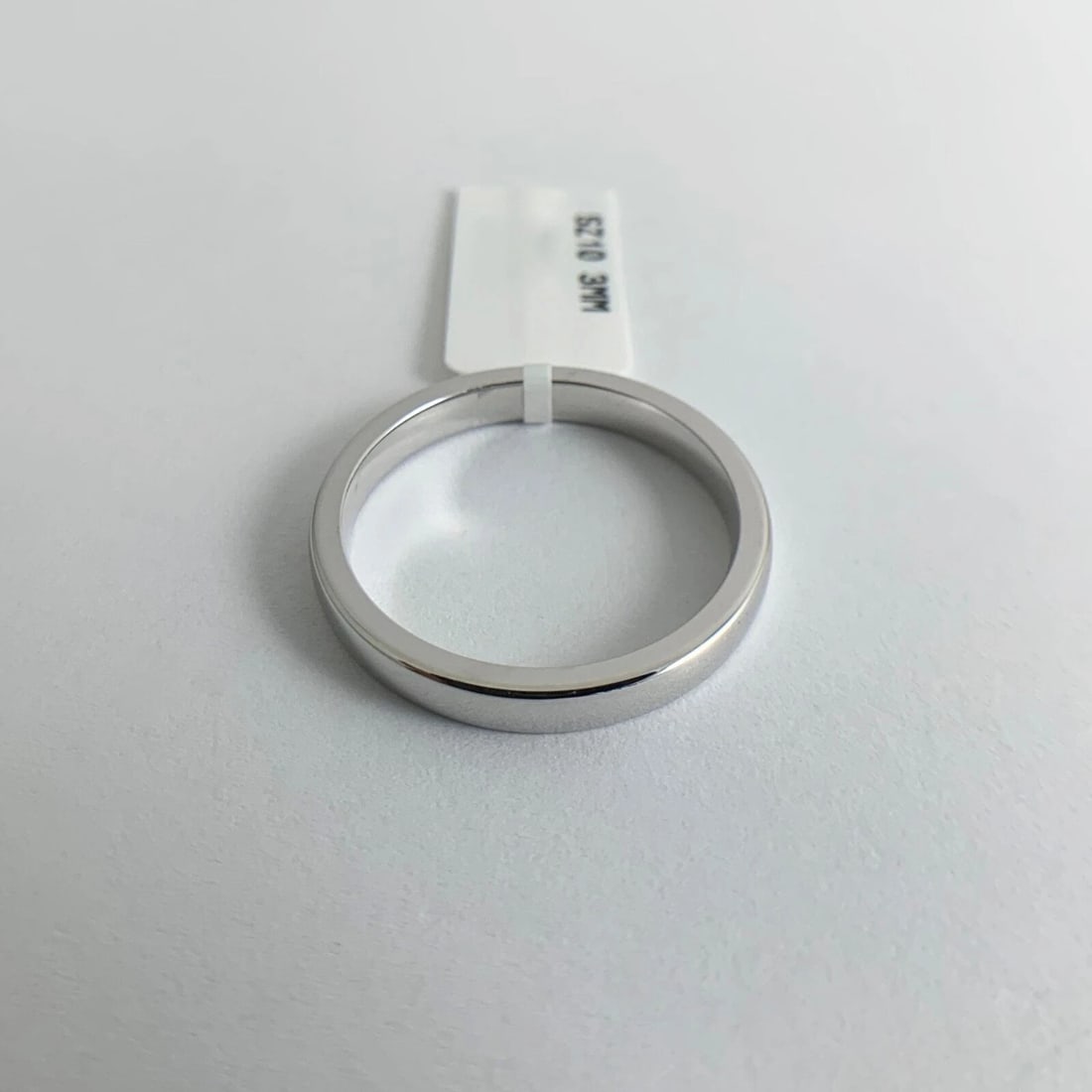 Men's Plain Thin Wedding Band Ring 14K White Gold Size 10, 3 mm, 4.71 Grams - 10