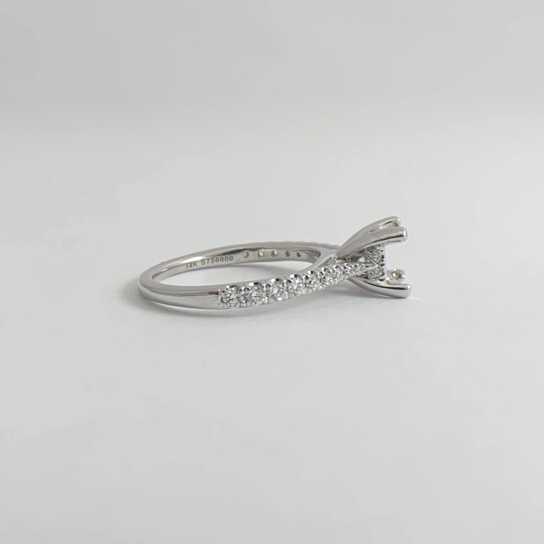 Gabriel & Co Diamond Pave Engagement Ring Setting Mounting 14K White Gold - 12