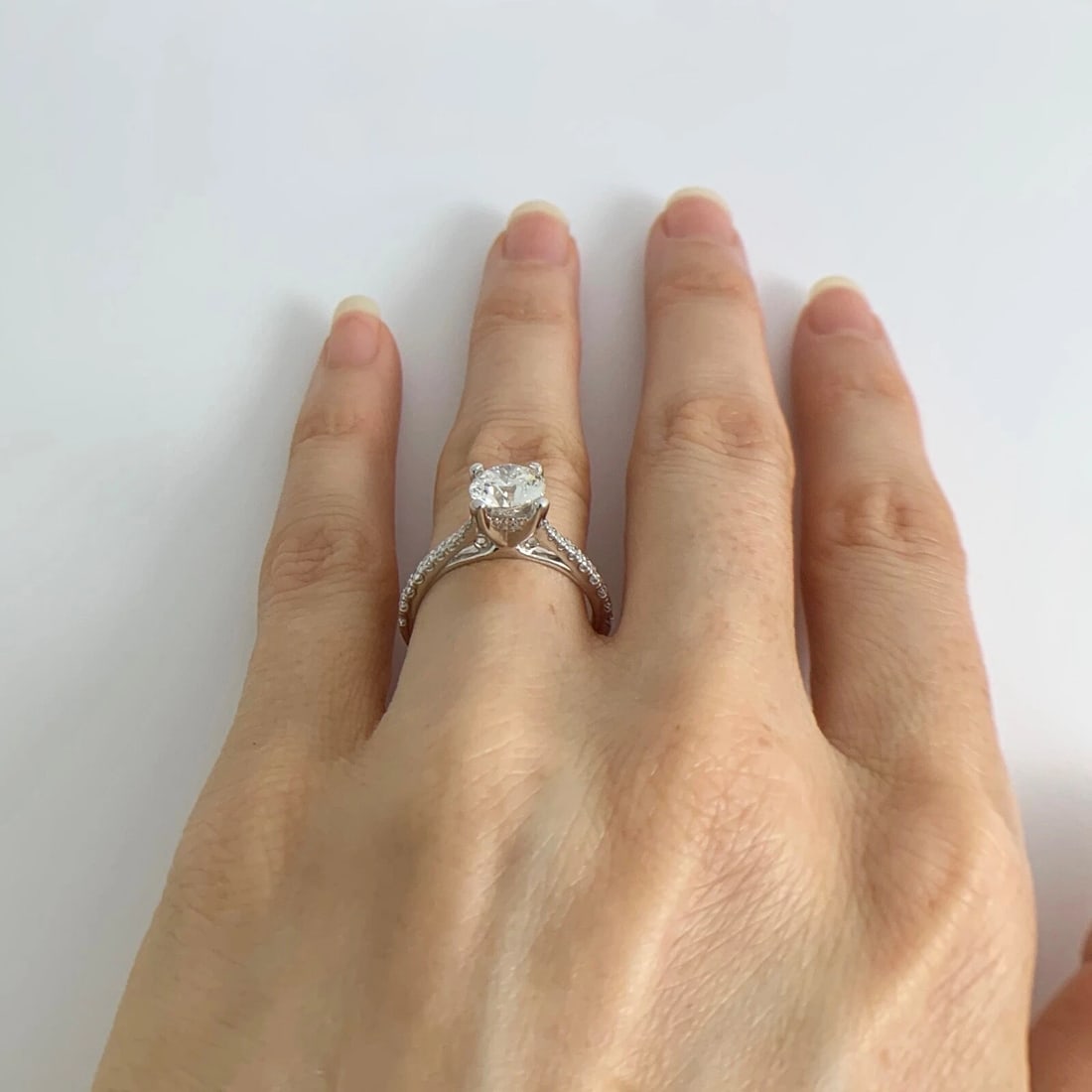 Gabriel & Co Diamond Pave Engagement Ring Setting Mounting 14K White Gold - 7