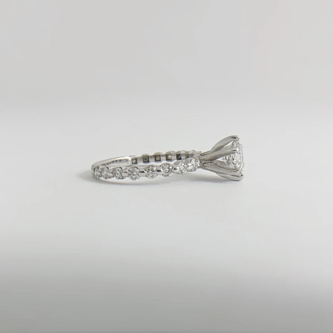 Round 6-Prong Diamond Engagement Ring 14K White Gold, 1.20 CTW, 2.16 Grams - 9