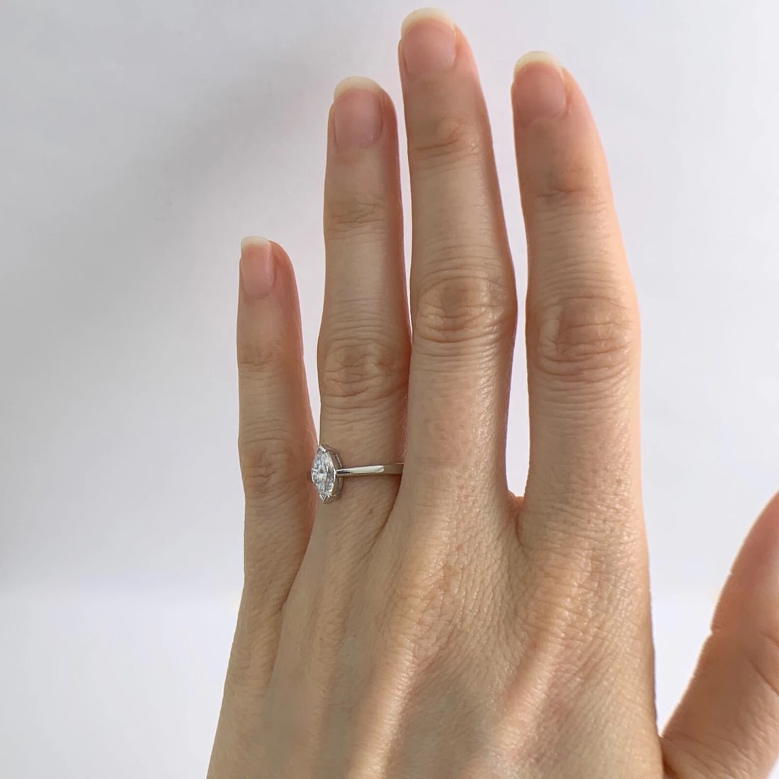 Marquise Solitaire Diamond Platinum Engagement Ring, .50 CT, 3.43 Grams - 4