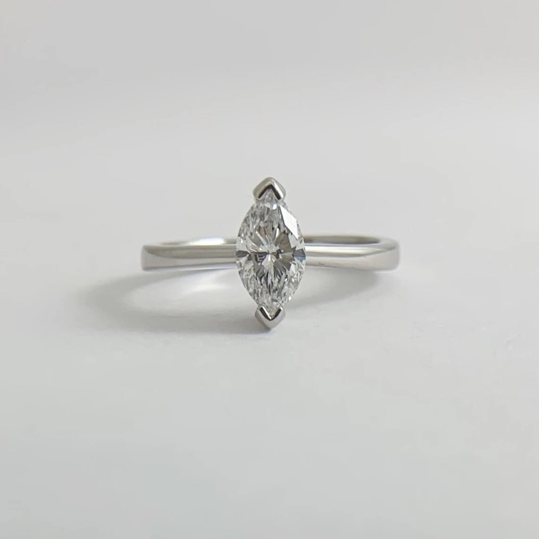 Marquise Solitaire Diamond Platinum Engagement Ring, .50 CT, 3.43 Grams - 7