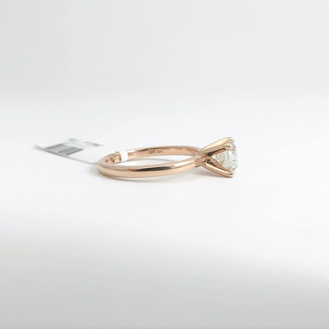 Round Solitaire Diamond Engagement Ring 14K Pink Rose Gold .90 CT, 2.44 Grams - 9