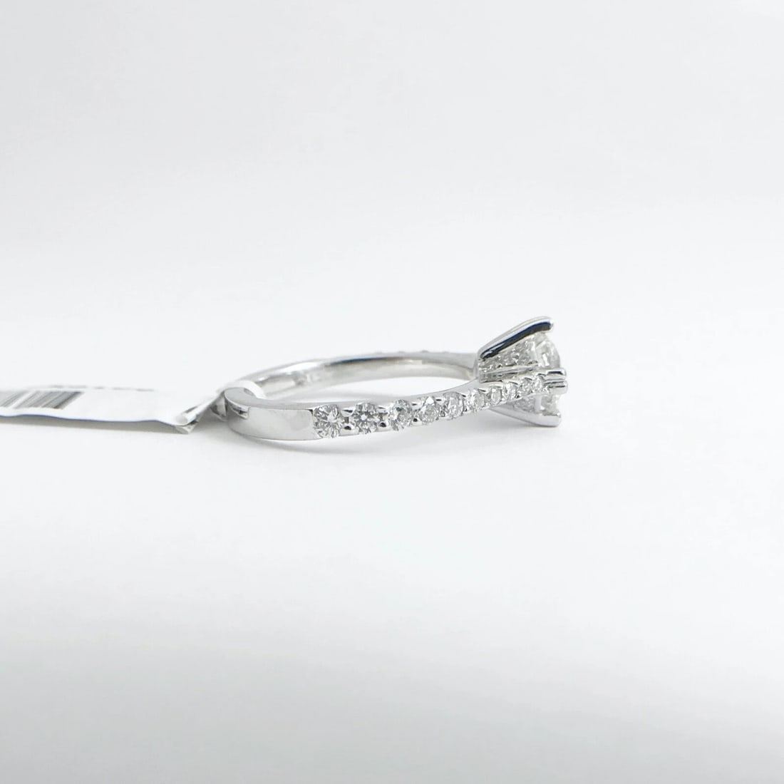 Round Diamond Cross Split Prong Engagement Ring 18K White Gold 1.43 CTW, 4.13 Gr - 9