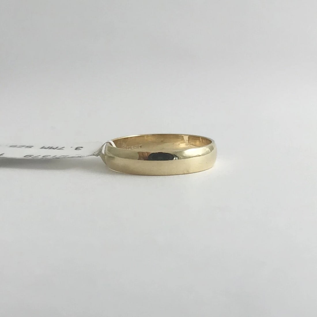 Plain Polished Wedding Band Ring 14K Yellow Gold, Size 5.75, 3.7 mm, 1.98 Grams - 8