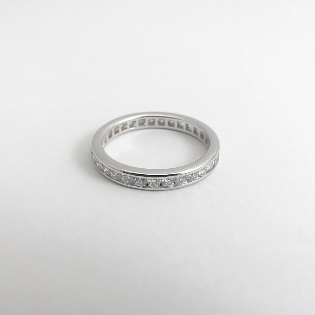 Round Diamond Channel-Set Eternity Wedding Band Ring 14K White Gold, .65 CTW - 11