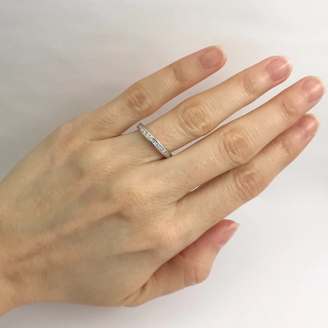 Round Diamond Channel-Set Eternity Wedding Band Ring 14K White Gold, .65 CTW - 7