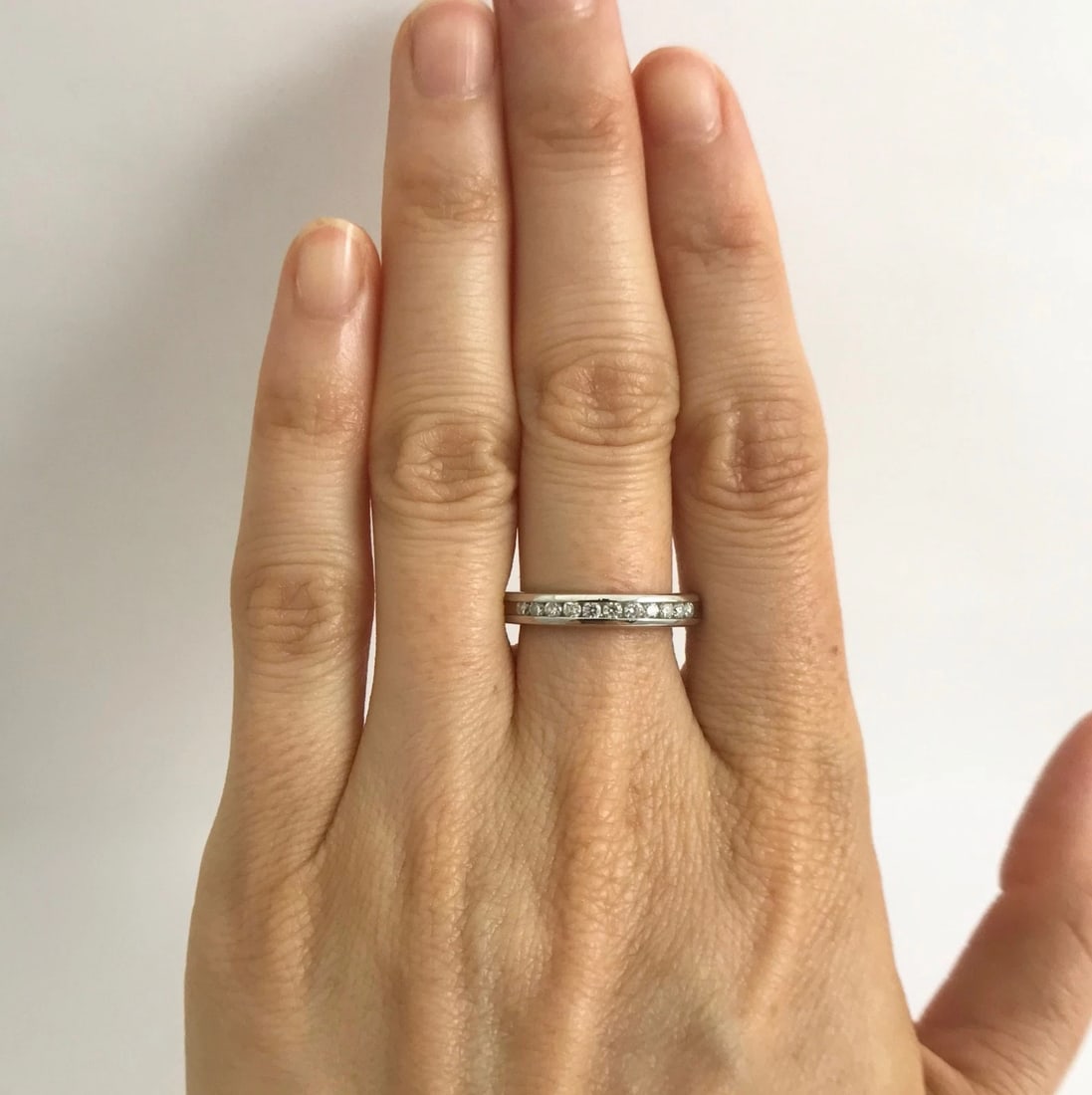 Diamond Channel-Set Wedding Band Ring 14K White Gold, .22 CTW, 3.4 mm, 4.35 Gram - 3