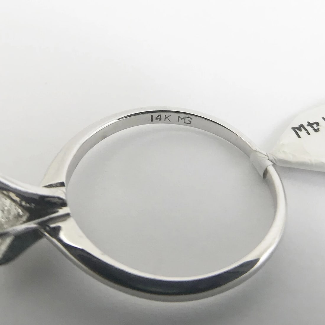 Pear Solitaire Diamond Engagement Ring 14K White Gold .82 CT, 2.29 Grams - 10