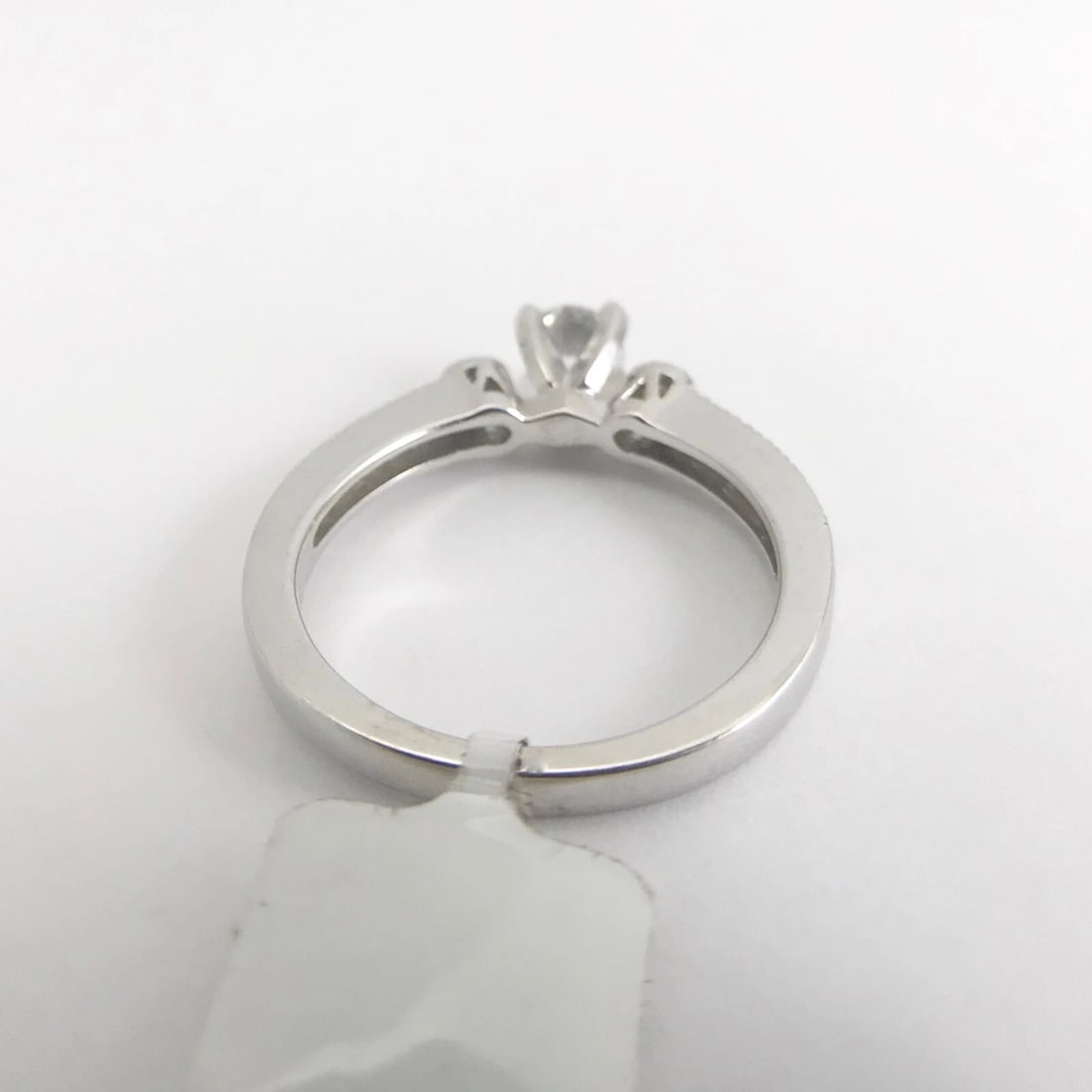 Round White and Yellow Diamond Engagement Ring 18K White Gold .75 CTW - 7