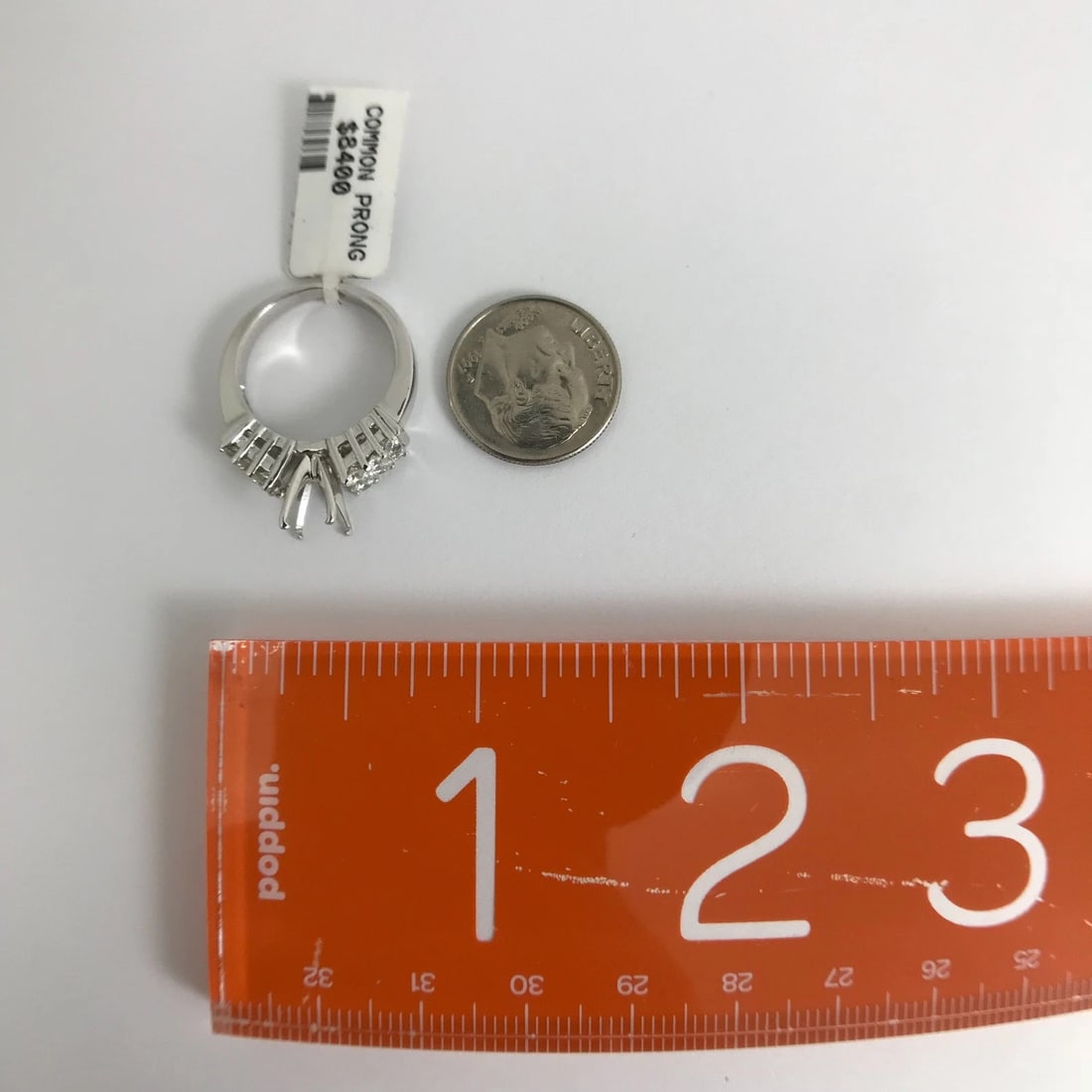 Round 2-Row Diamond Platinum Engagement Ring Setting Mounting, .60 CTW - 13