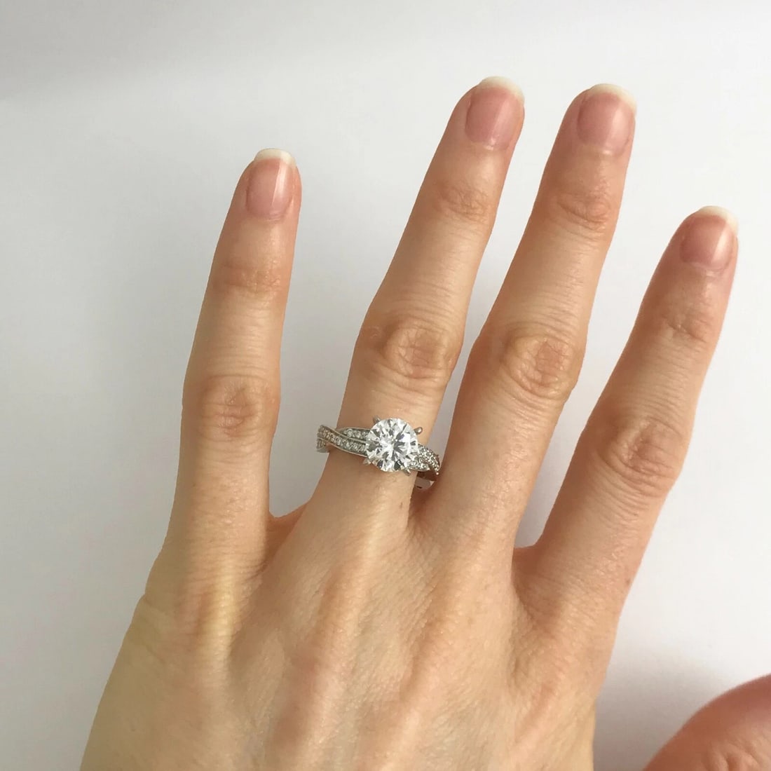 Round Diamond Crisscross Platinum Engagement Ring Setting Mounting, .50 CTW - 7