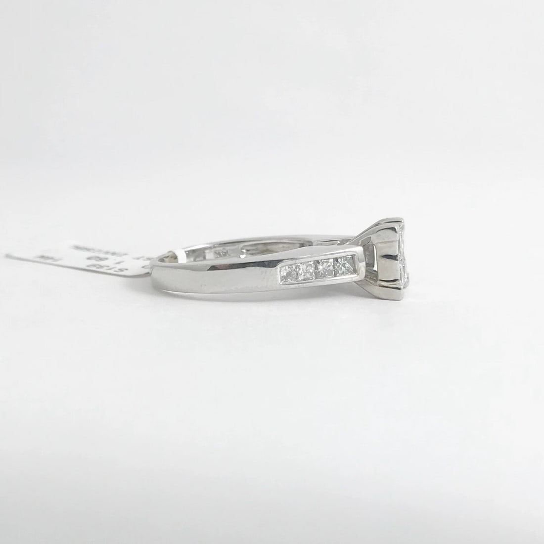 Princess Invisible Channel-Set Diamond Engagement Ring 14K White Gold, 1.60 CTW - 7