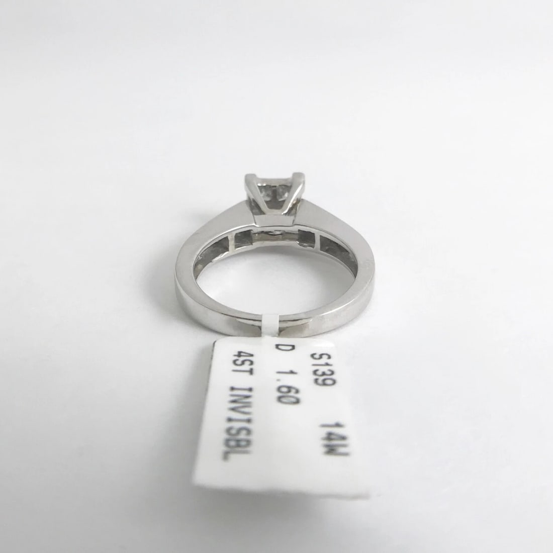 Princess Invisible Channel-Set Diamond Engagement Ring 14K White Gold, 1.60 CTW - 8