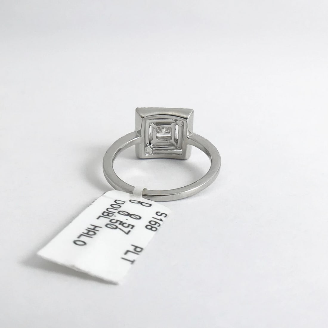 Princess Cut Double Halo Diamond Platinum Engagement Ring 1.07 CTW, 6.85 Grams - 8