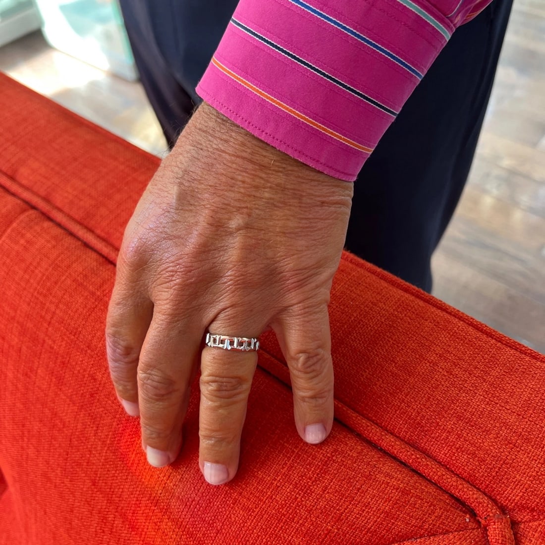 Tiffany & Co. Men's True Wide Wedding Ring 18K White Gold, Size 10.5, 5.67 Grams - 4